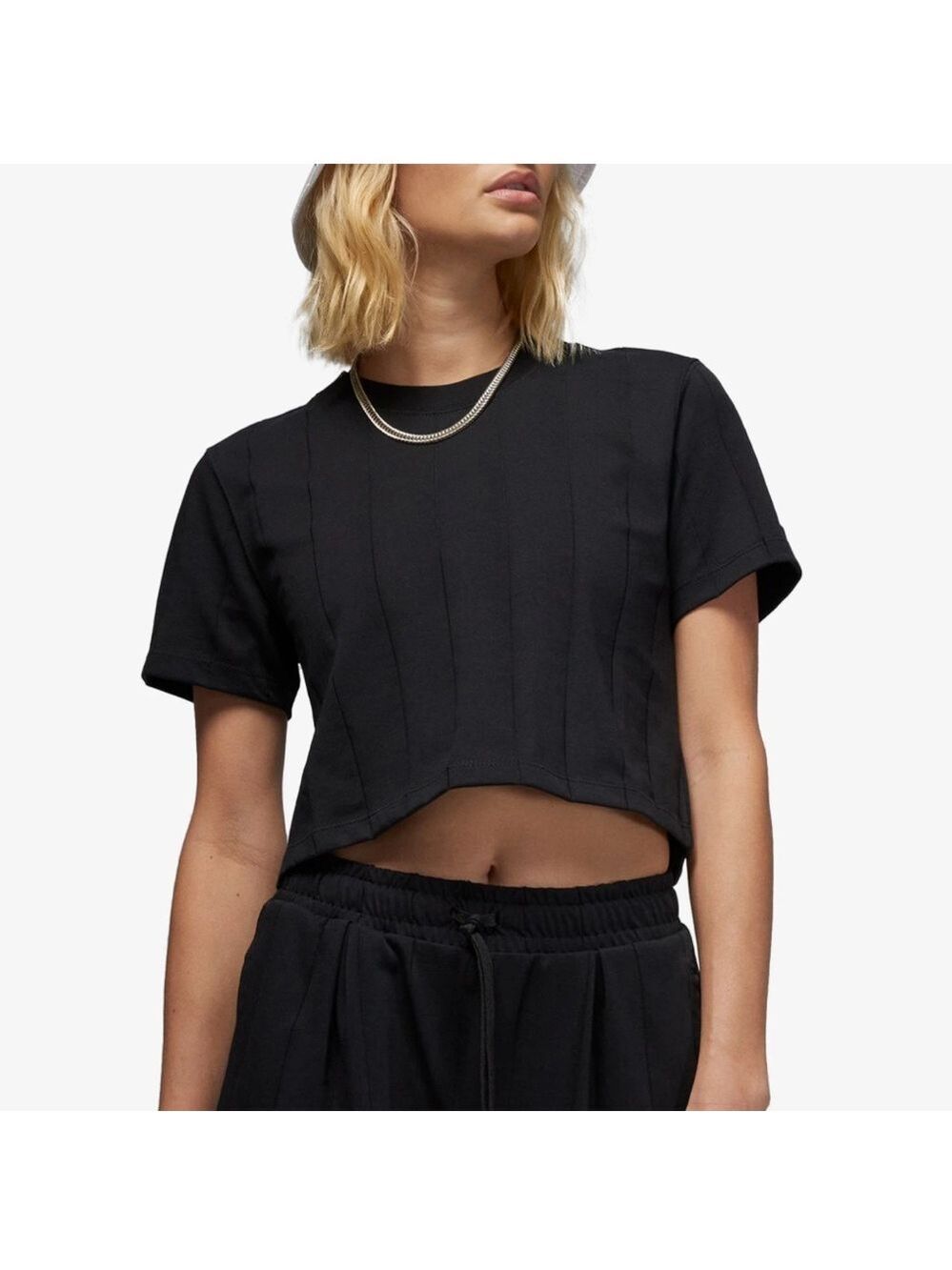 Nike Jordan Black Knit Cropped Flight Top - Size Small